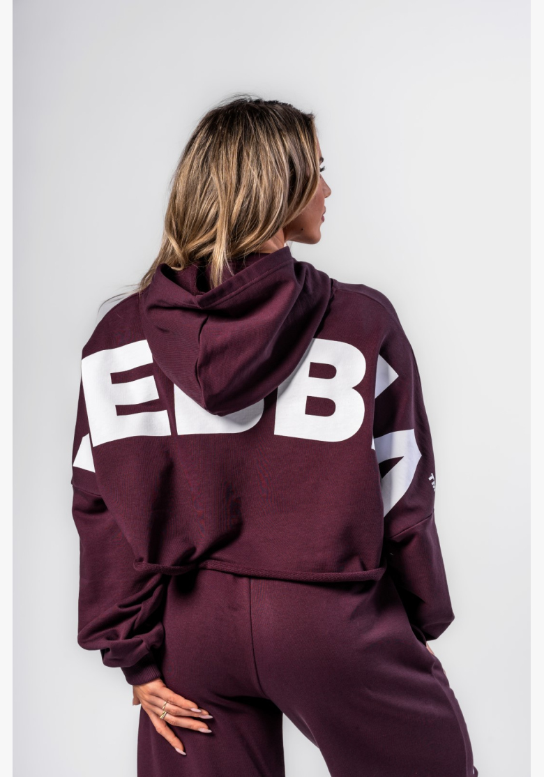 NEBBIA • NEBBIA Oversized hoodie with hood OWN YOUR POWER burgundy • Nebshop.cz NEBBIA • NEBBIA Oversized hoodie with hood OWN YOUR POWER burgundy • Nebshop.cz
