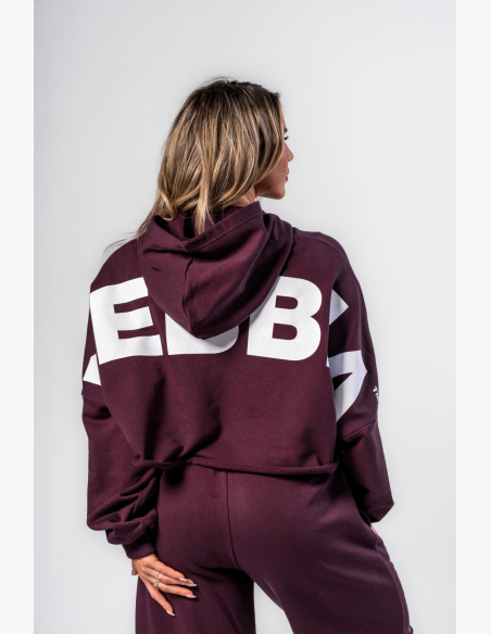 NEBBIA • NEBBIA Oversized mikina s kapucí OWN YOUR POWER bordová • Nebshop.sk