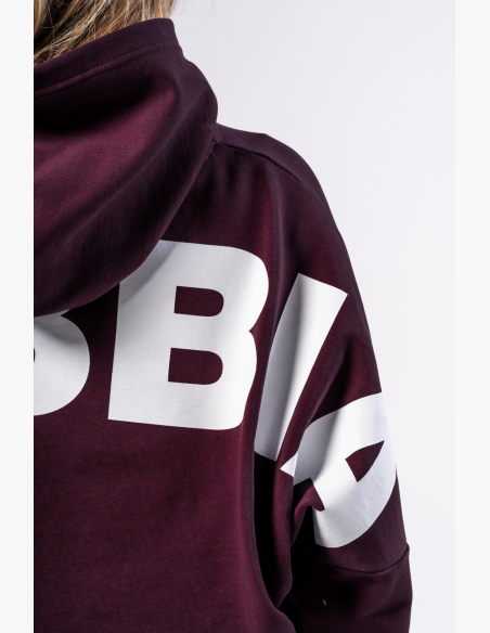 NEBBIA • NEBBIA Oversized mikina s kapucí OWN YOUR POWER bordová • Nebshop.sk