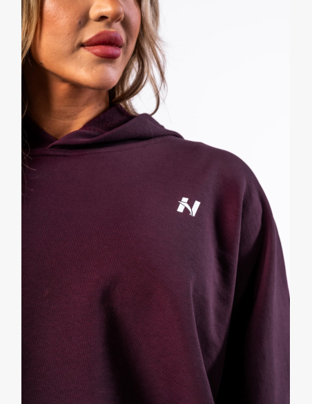 NEBBIA • NEBBIA Oversized mikina s kapucí OWN YOUR POWER bordová • Nebshop.sk