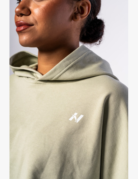 NEBBIA • NEBBIA Oversized mikina s kapucí OWN YOUR POWER svetlozelená • Nebshop.sk