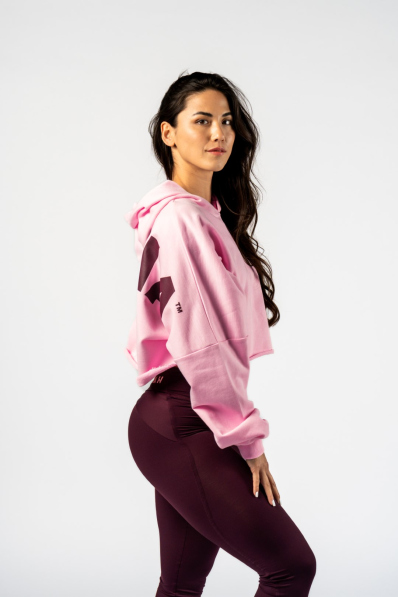 NEBBIA • NEBBIA Oversized mikina s kapucí OWN YOUR POWER růžová • Nebshop.cz 2