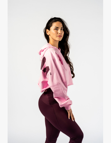 NEBBIA • NEBBIA Oversized hoodie with hood OWN YOUR POWER pink • Nebshop.com