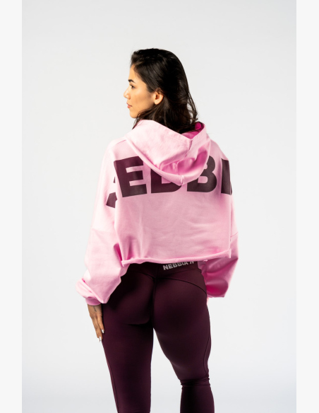 NEBBIA • NEBBIA Oversized hoodie with hood OWN YOUR POWER pink • Nebshop.com