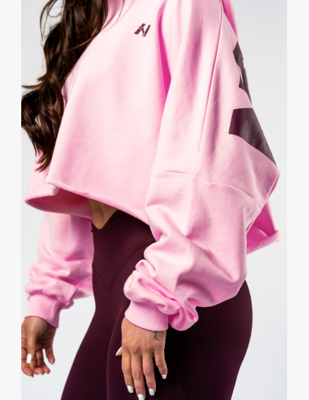 NEBBIA • NEBBIA Oversized hoodie with hood OWN YOUR POWER pink • Nebshop.com