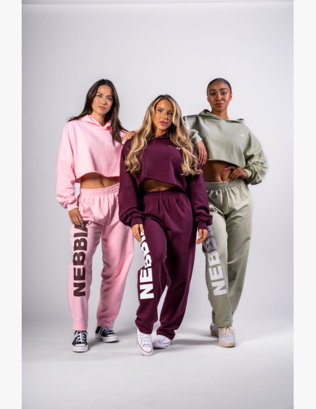 NEBBIA • NEBBIA Oversized hoodie with hood OWN YOUR POWER pink • Nebshop.com