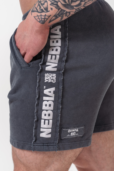 NEBBIA • NEBBIA Washed teplákové šortky LEGEND černé • NebShop 2