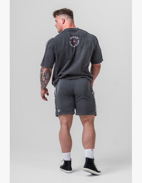 NEBBIA • NEBBIA Washed teplákové šortky LEGEND černé • NebShop