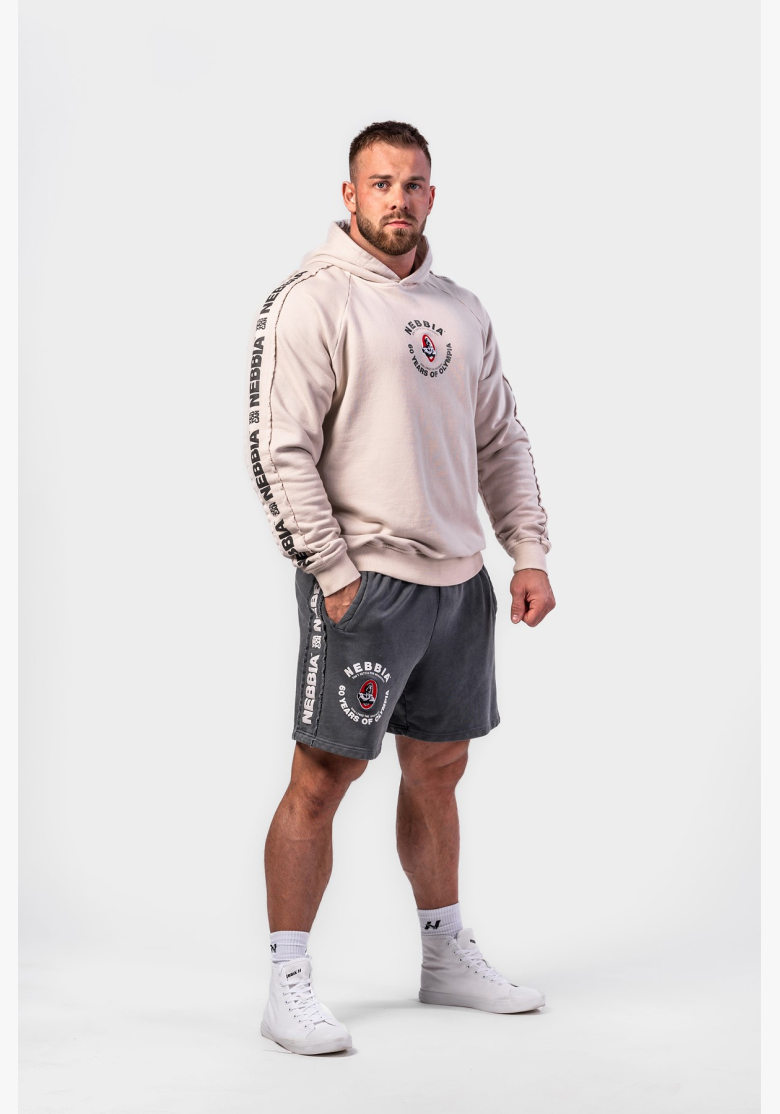 NEBBIA • NEBBIA Washed teplákové šortky LEGEND černé • NebShop NEBBIA • NEBBIA Washed teplákové šortky LEGEND černé • NebShop