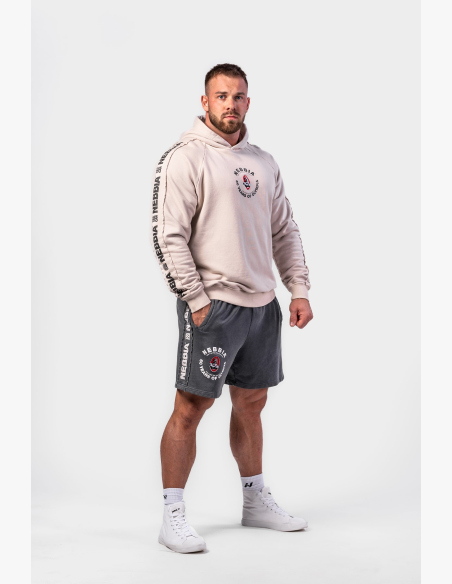 NEBBIA • NEBBIA Washed teplákové šortky LEGEND černé • NebShop