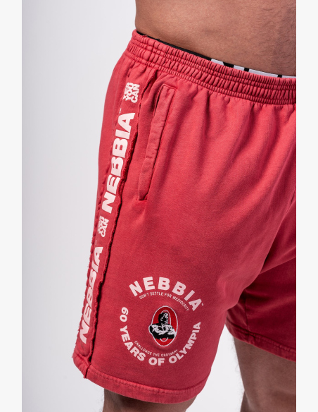 NEBBIA • NEBBIA Washed sweatshorts LEGEND red • NebShop
