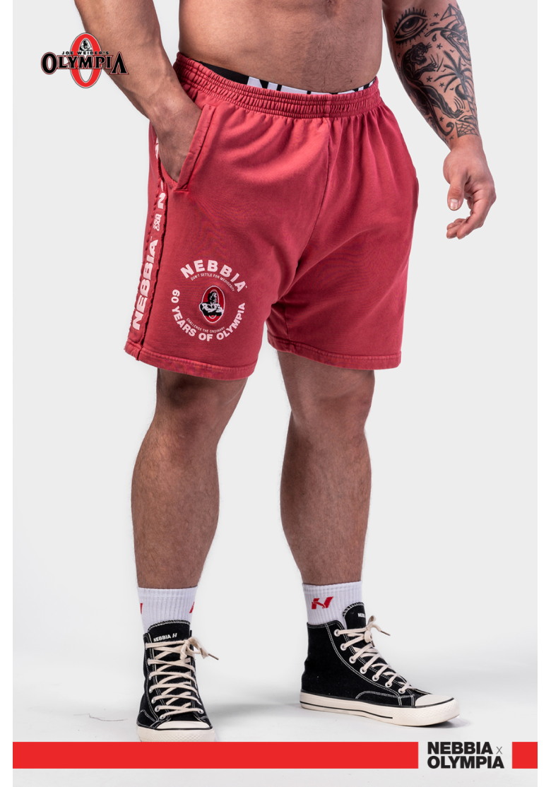 NEBBIA • NEBBIA Washed sweatshorts LEGEND red • NebShop NEBBIA • NEBBIA Washed sweatshorts LEGEND red • NebShop