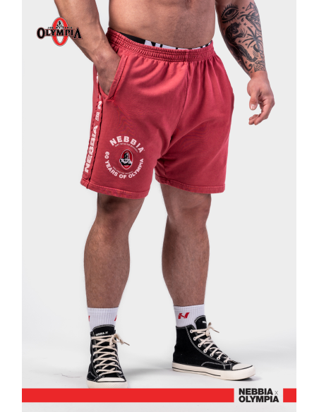 NEBBIA • NEBBIA Washed sweatshorts LEGEND red • NebShop