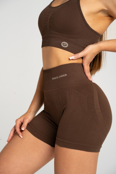 Gym Glamour Push Up Shorts 2.0 Dark Chocolate • NebShop