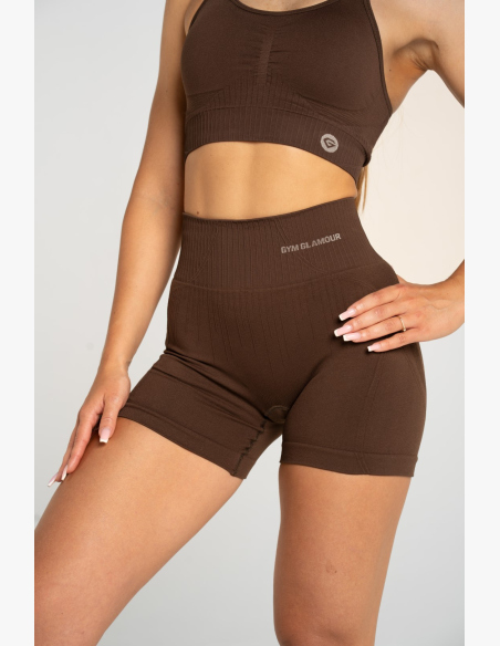 Gym Glamour Push Up Shorts 2.0 Dark Chocolate • NebShop