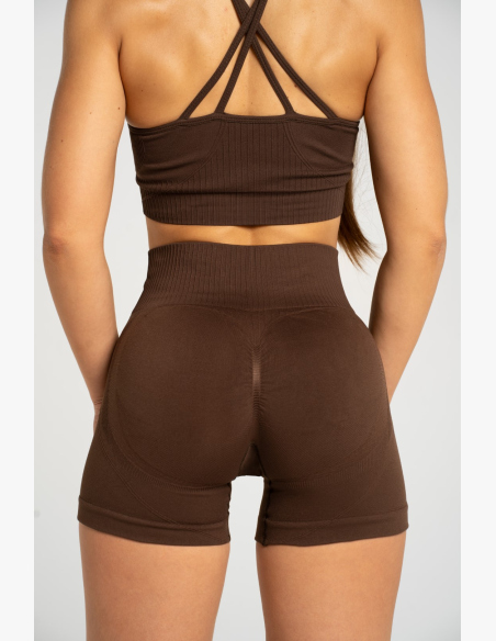 Gym Glamour Push Up Shorts 2.0 Dark Chocolate • NebShop