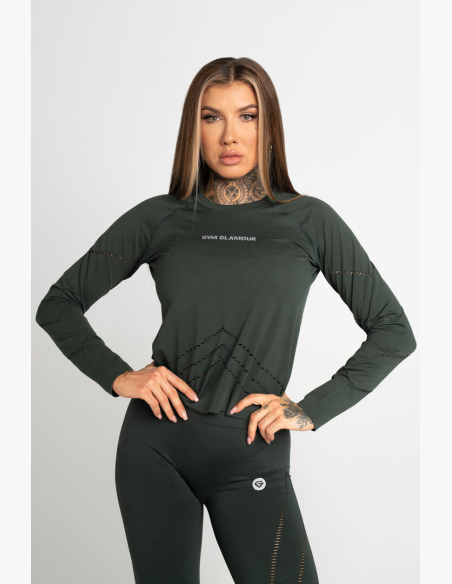GYM GLAMOUR • Gym Glamour Top s dlhým rukávom Deep Forest • NebShop