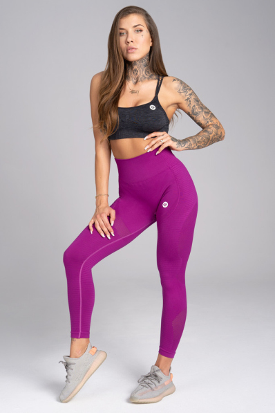 GYM GLAMOUR • Gym Glamour Bezšvíkové fitness legíny Flash Fialové • NebShop
