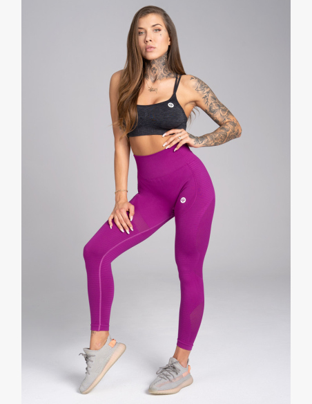 GYM GLAMOUR • Gym Glamour Bezšvíkové fitness legíny Flash Fialové • NebShop