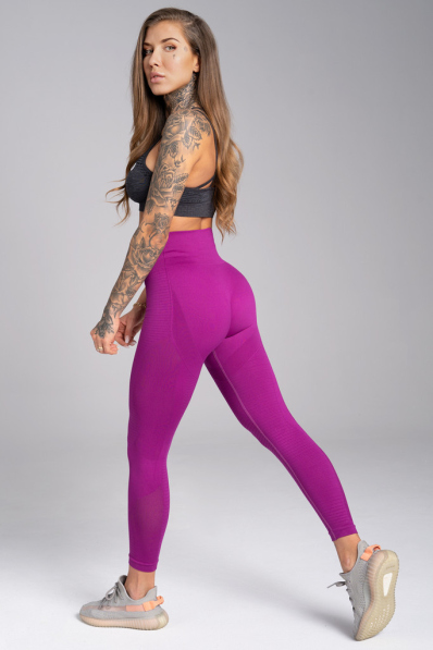 GYM GLAMOUR • Gym Glamour Bezšvíkové fitness legíny Flash Fialové • NebShop 2