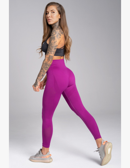 GYM GLAMOUR • Gym Glamour Bezšvíkové fitness legíny Flash Fialové • NebShop