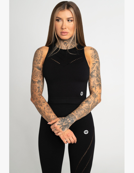 GYM GLAMOUR • Gym Glamour Asymetrický top Čierny • NebShop