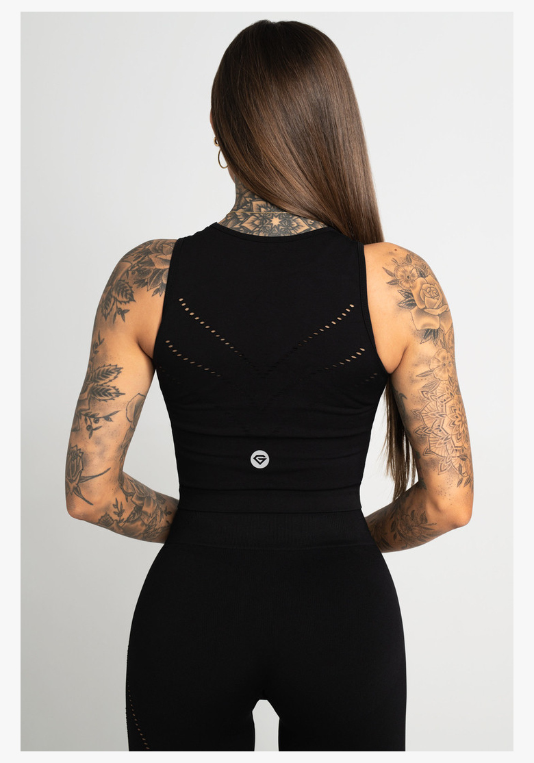 GYM GLAMOUR • Gym Glamour Asymetrický top Čierny • NebShop