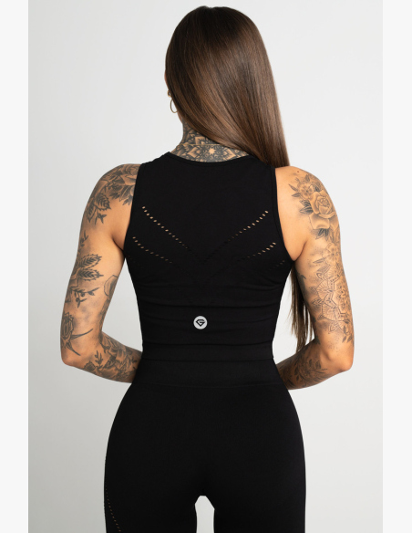 GYM GLAMOUR • Gym Glamour Asymetrický top Čierny • NebShop