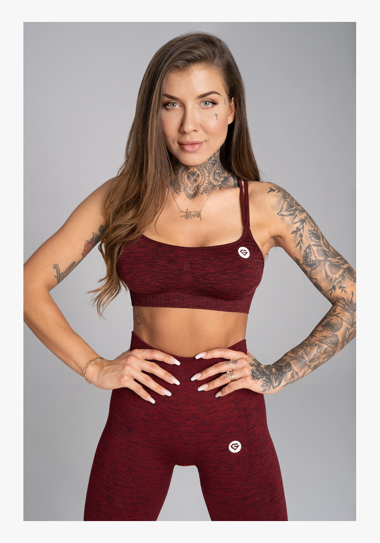 GYM GLAMOUR • Gym Glamour Fitness podprsenka Seamless Bordo Melange • NebShop GYM GLAMOUR • Gym Glamour Fitness podprsenka Seamless Bordo Melange • NebShop