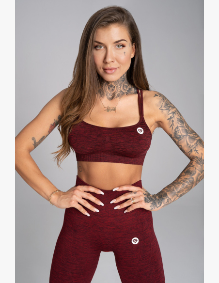 GYM GLAMOUR • Gym Glamour Fitness podprsenka Seamless Bordo Melange • NebShop