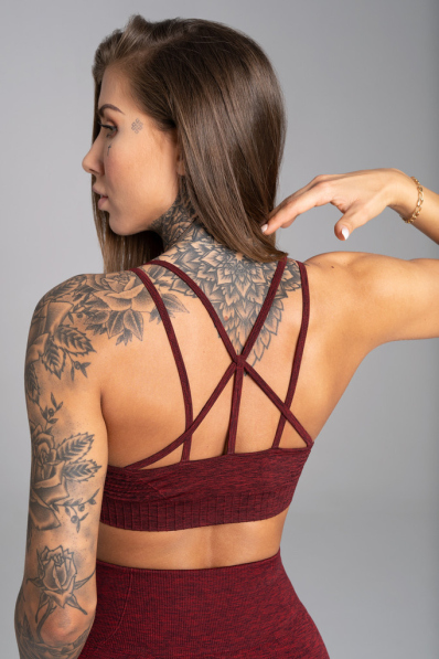 GYM GLAMOUR • Gym Glamour Fitness podprsenka Seamless Bordo Melange • NebShop 2