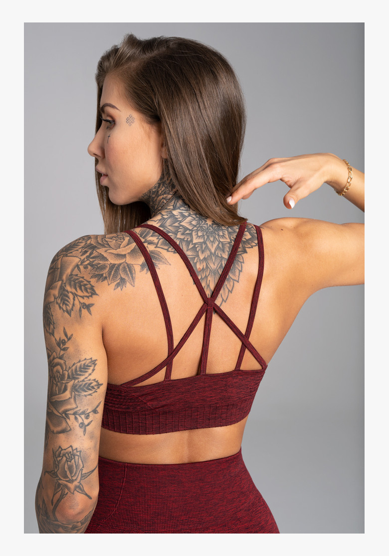 GYM GLAMOUR • Gym Glamour Fitness bra Seamless Bordo Melange • NebShop GYM GLAMOUR • Gym Glamour Fitness bra Seamless Bordo Melange • NebShop