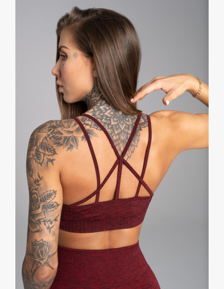 GYM GLAMOUR • Gym Glamour Fitness podprsenka Seamless Bordo Melange • NebShop