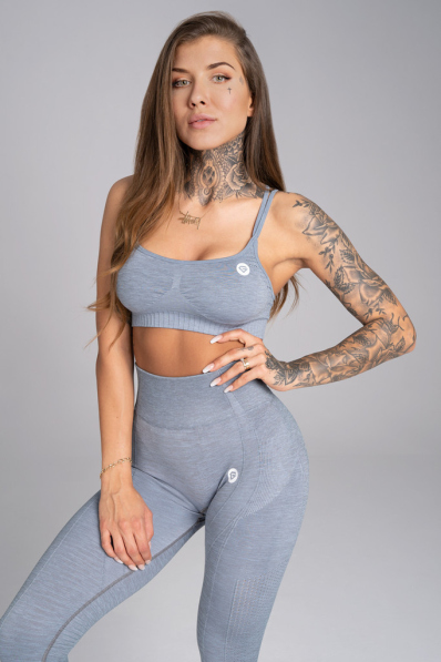 GYM GLAMOUR • Gym Glamour Fitness podprsenka Seamless Steel Melange • NebShop