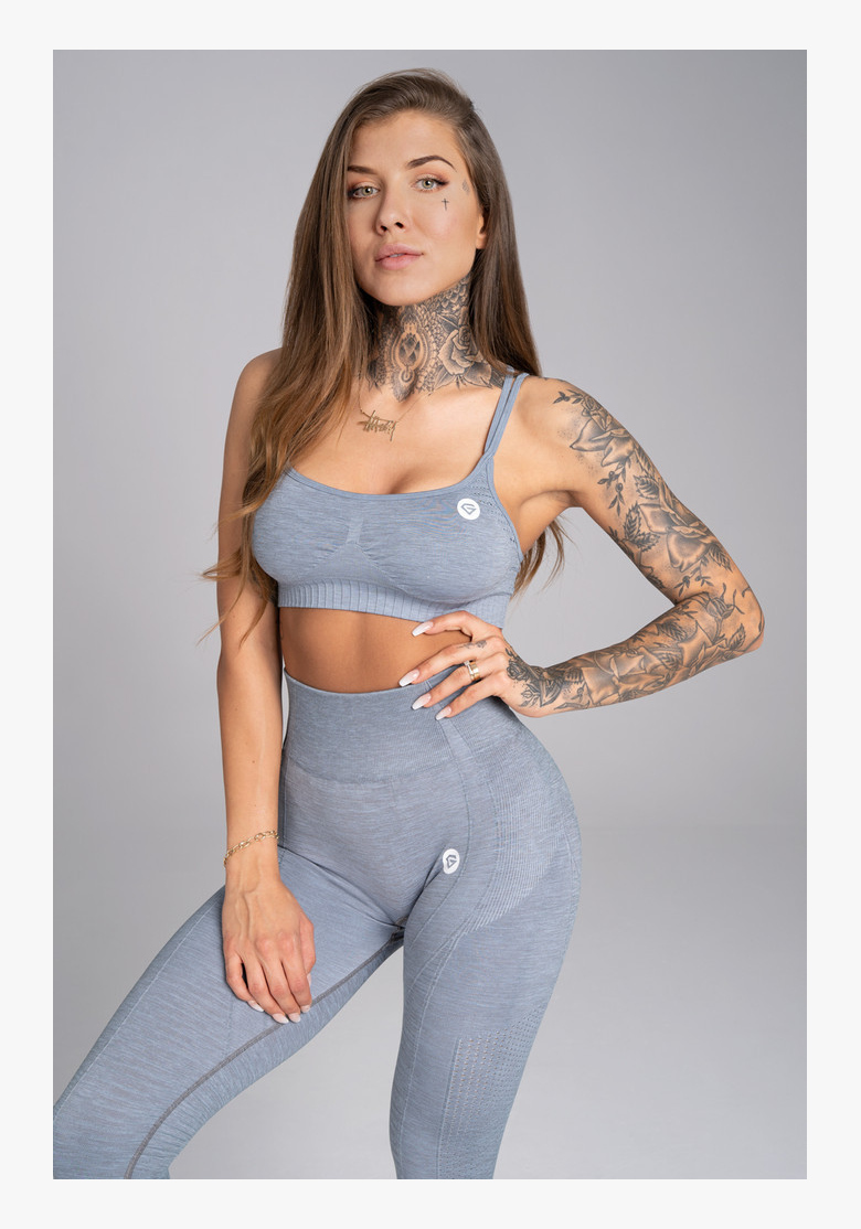 GYM GLAMOUR • Gym Glamour Fitness podprsenka Seamless Steel Melange • NebShop GYM GLAMOUR • Gym Glamour Fitness podprsenka Seamless Steel Melange • NebShop