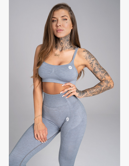 GYM GLAMOUR • Gym Glamour Fitness podprsenka Seamless Steel Melange • NebShop