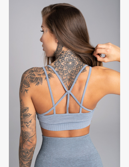 GYM GLAMOUR • Gym Glamour Fitness podprsenka Seamless Steel Melange • NebShop