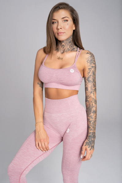 GYM GLAMOUR • Gym Glamour Fitness podprsenka Seamless Pink Melange • NebShop 2