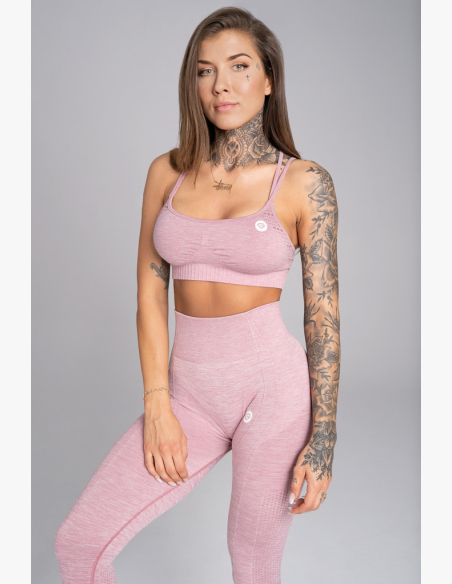 GYM GLAMOUR • Gym Glamour Fitness Bra Seamless Pink Melange • NebShop