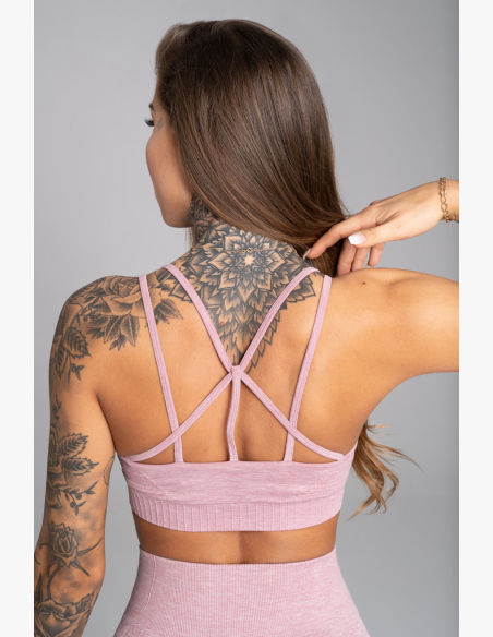 GYM GLAMOUR • Gym Glamour Fitness Bra Seamless Pink Melange • NebShop