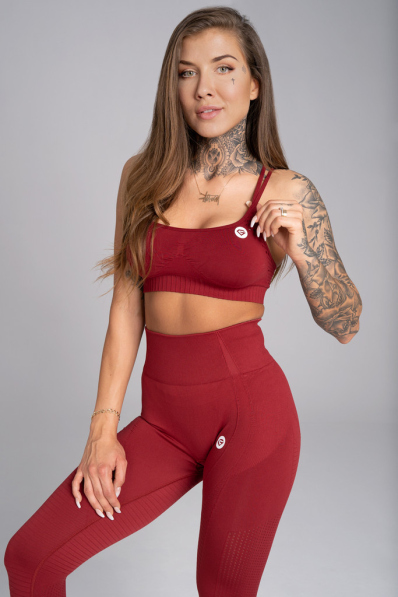 GYM GLAMOUR • Gym Glamour Fitness podprsenka Seamless Bordo • NebShop