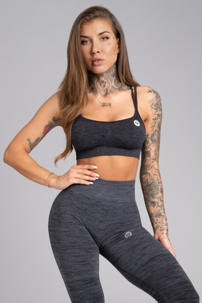GYM GLAMOUR • Gym Glamour Fitness podprsenka Seamless Grey Melange • NebShop