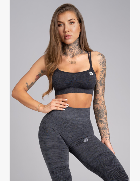 GYM GLAMOUR • Gym Glamour Fitness podprsenka Seamless Grey Melange • NebShop