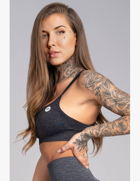 GYM GLAMOUR • Gym Glamour Fitness podprsenka Seamless Grey Melange • NebShop