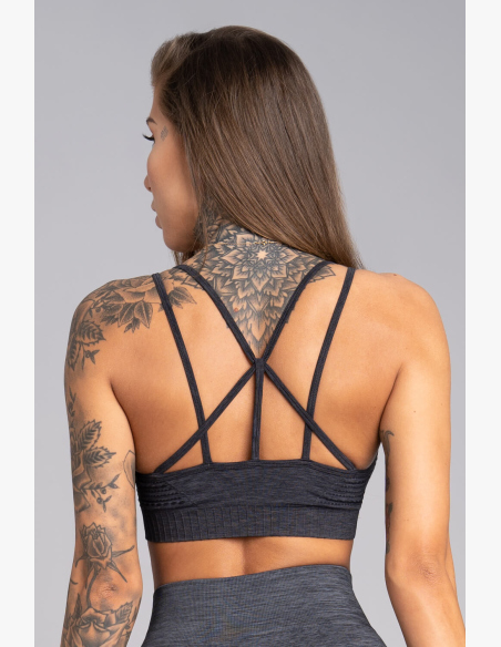GYM GLAMOUR • Gym Glamour Fitness podprsenka Seamless Grey Melange • NebShop