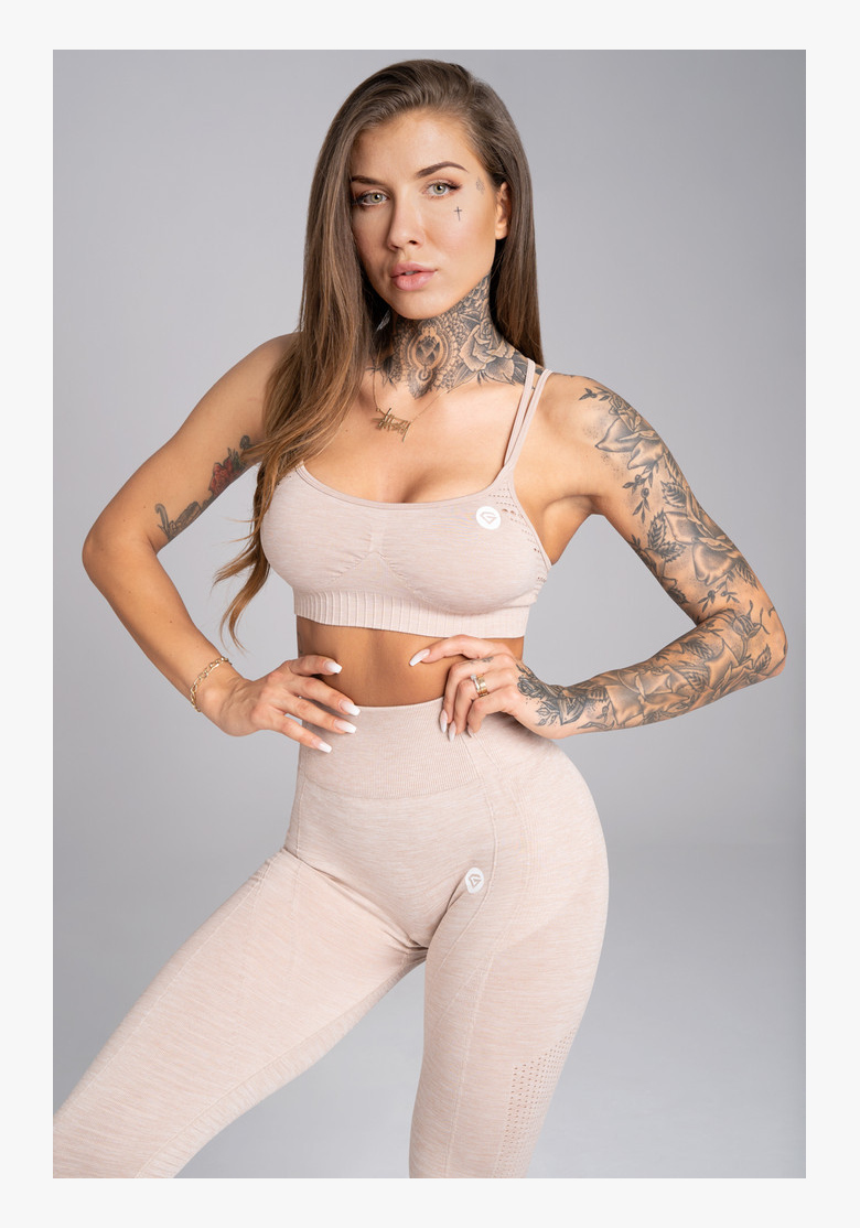 GYM GLAMOUR • Gym Glamour Fitness podprsenka Seamless Beige Melange • NebShop GYM GLAMOUR • Gym Glamour Fitness podprsenka Seamless Beige Melange • NebShop