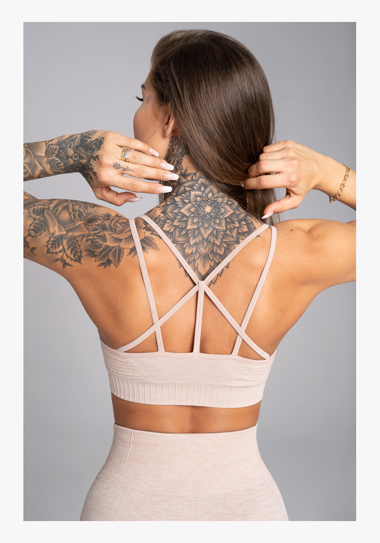 GYM GLAMOUR • Gym Glamour Fitness bra Seamless Beige Melange • NebShop GYM GLAMOUR • Gym Glamour Fitness bra Seamless Beige Melange • NebShop
