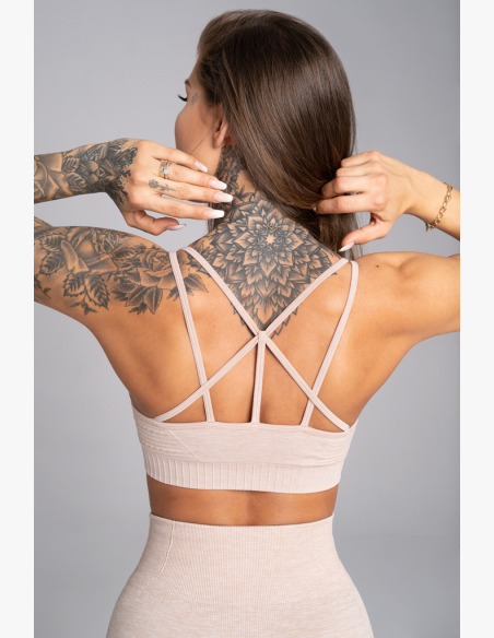 GYM GLAMOUR • Gym Glamour Fitness podprsenka Seamless Beige Melange • NebShop