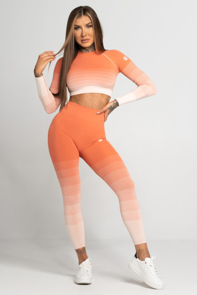 GYM GLAMOUR • Gym Glamour Bezešvé legíny Coral Ombre Coral • NebShop 2