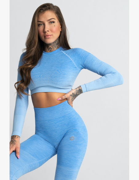 GYM GLAMOUR • Gym Glamour Crop-Top a maniche lunghe Blue • NebShop